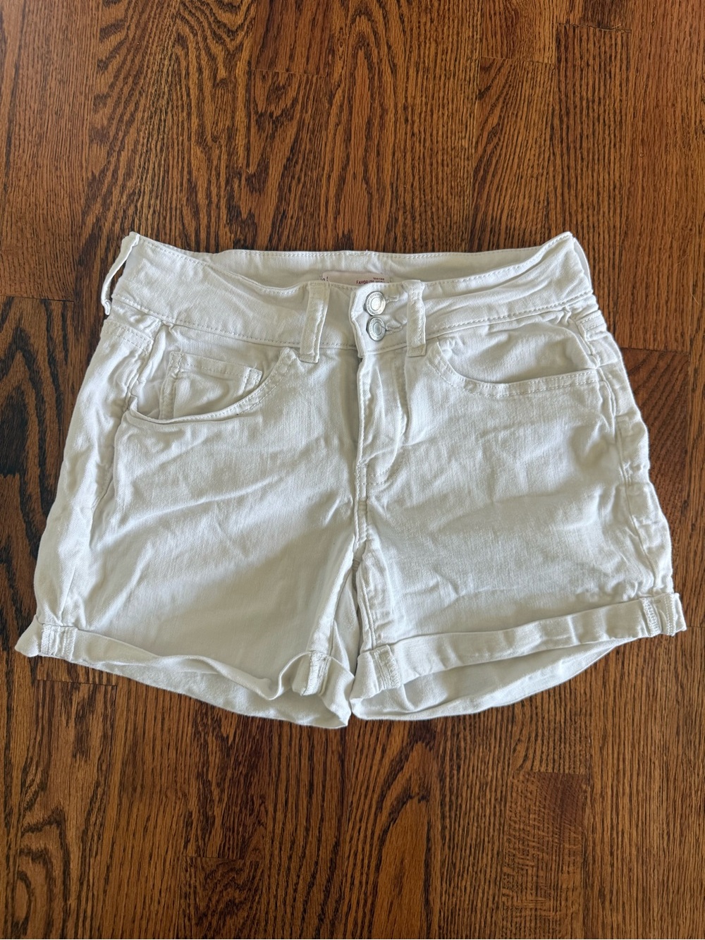 So White Denim Low Rise Shorts